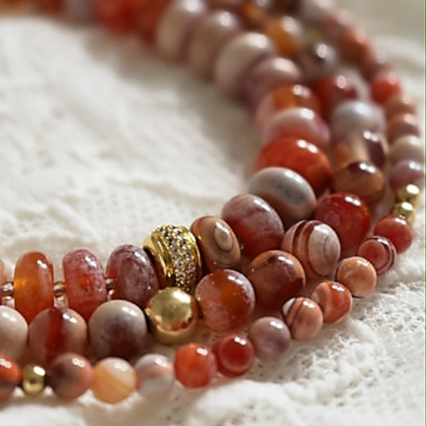 8mm Smooth Rondelle Gobi Agate Necklace