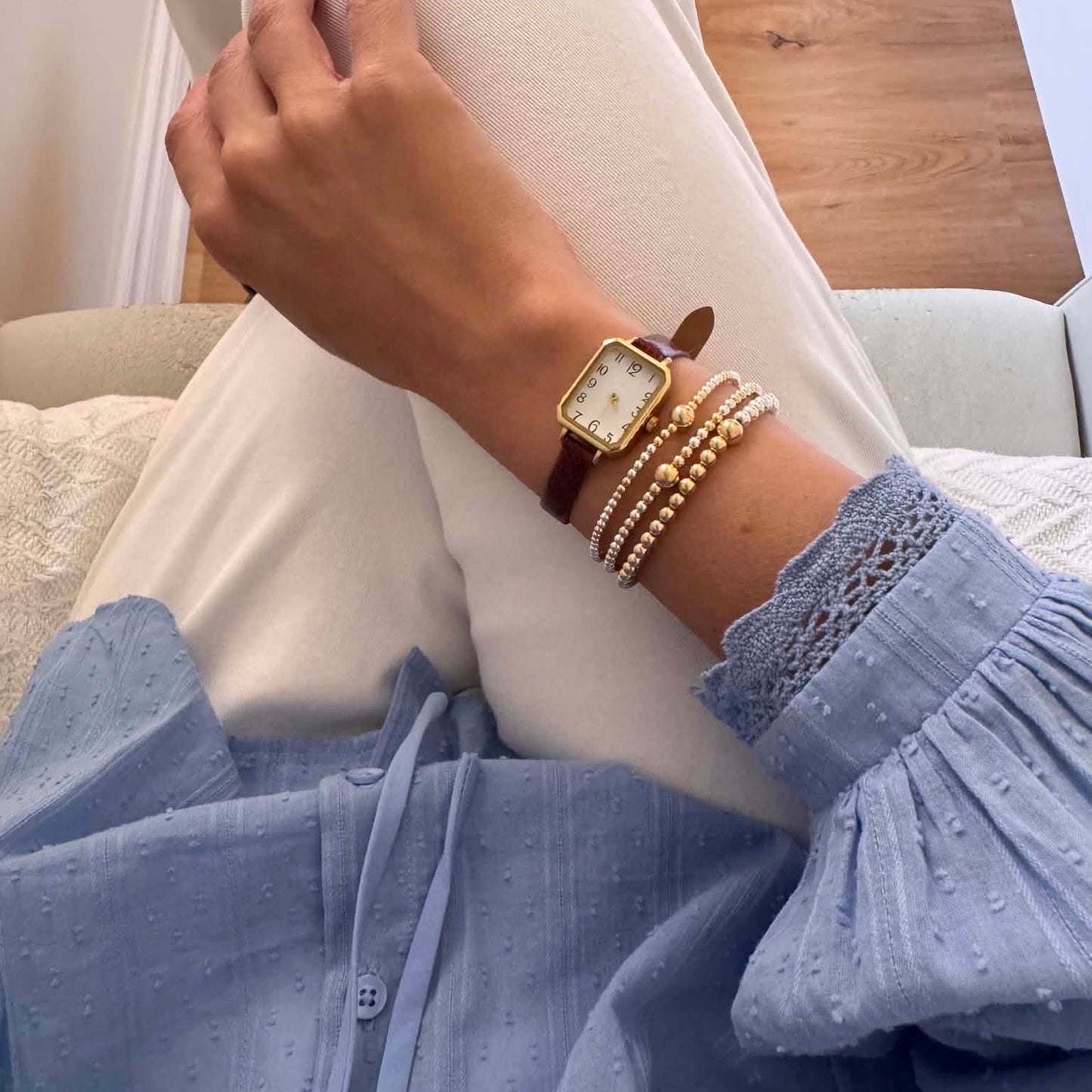 4mm Mixed Metal Bracelet | 14K Gold-Filled & 925 Sterling Silver