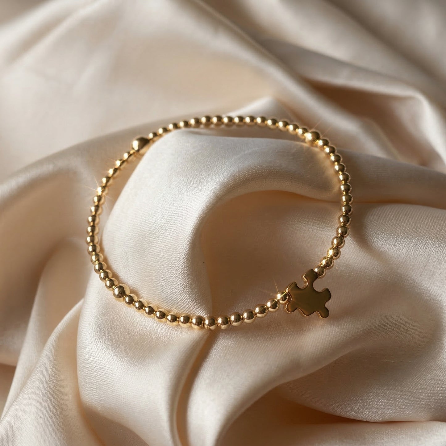 Autism & Special Needs Awareness | 14K Gold-Filled Bracelet With Puzzle Piece Bead Charm