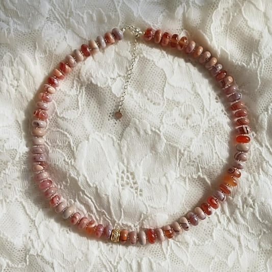 8mm Smooth Rondelle Gobi Agate Necklace