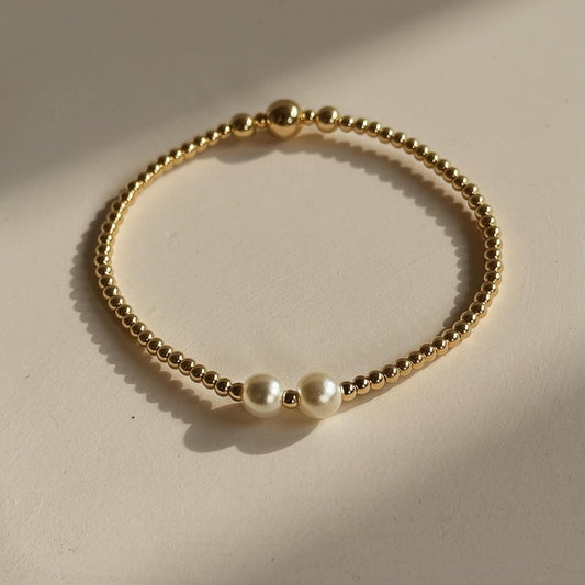 Legacy | 14K Gold-Filled Bracelet With Round Natural Pearl Beads