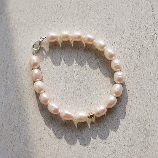6mm Oval Freshwater Pearl Bracelet 3