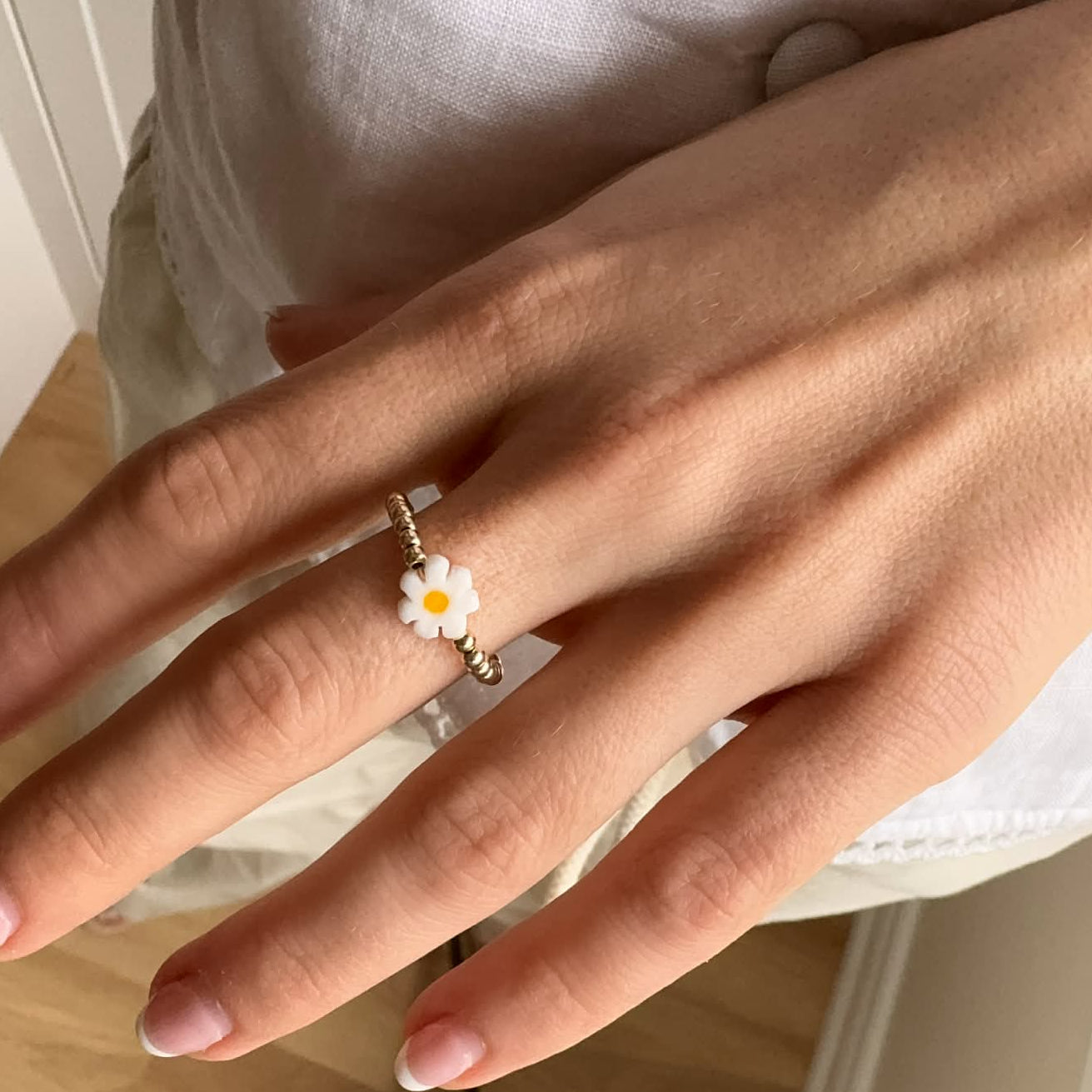 Daisy Beaded Ring | 14k Gold-Filled