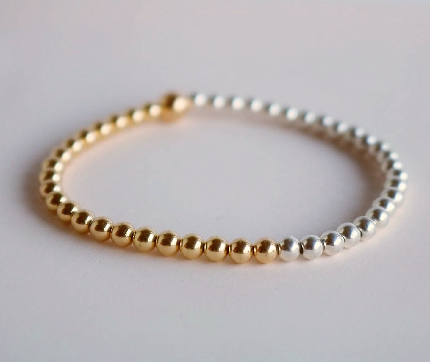 4mm Mixed Metal Bracelet | 14K Gold-Filled & 925 Sterling Silver