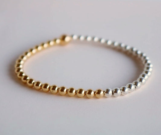 4mm Mixed Metal Bracelet | 14K Gold-Filled & 925 Sterling Silver
