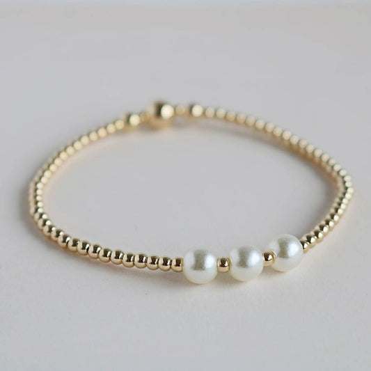 Legacy | 14K Gold-Filled Bracelet With Round Natural Pearl Beads