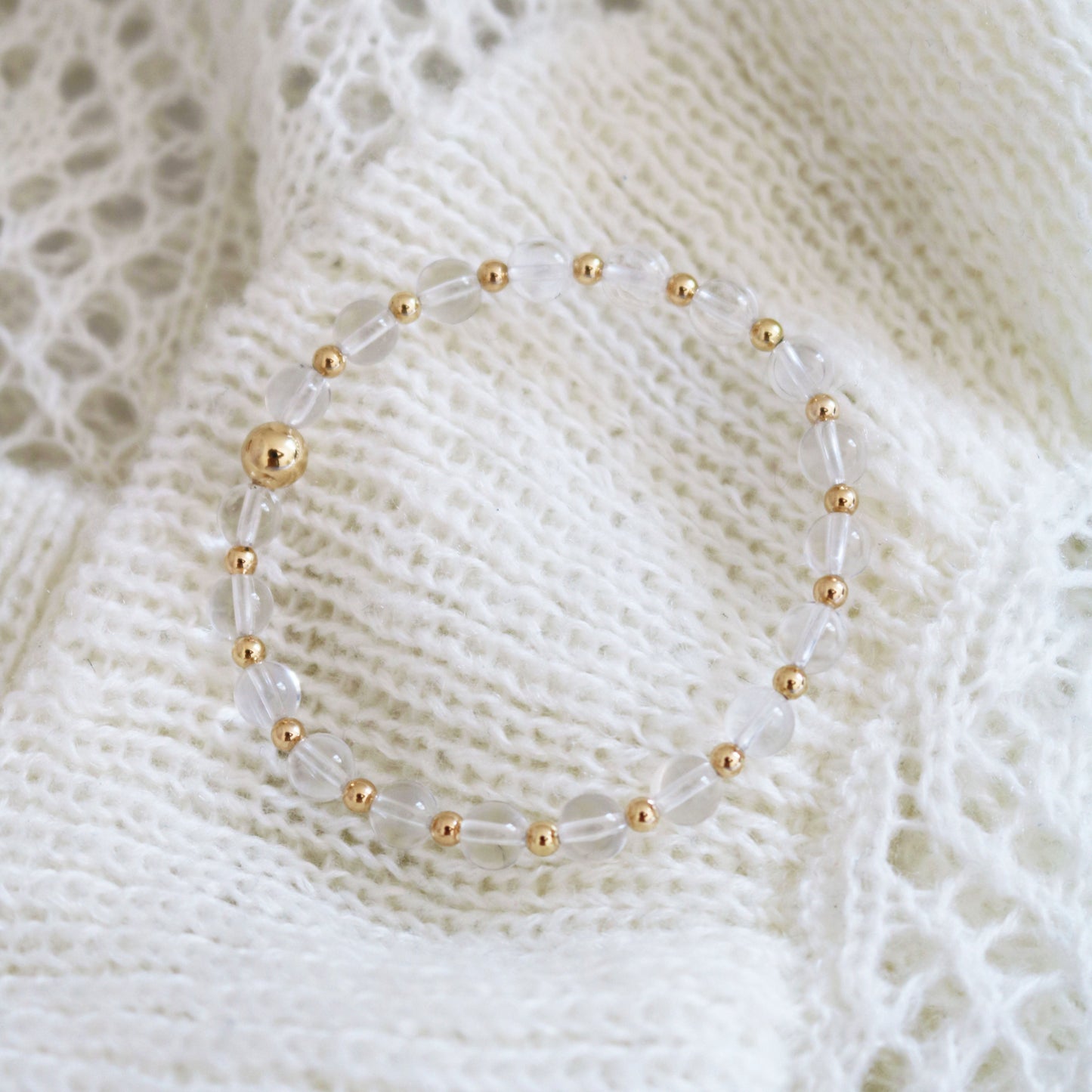 Clear Quartz and Gold | April Birthstone