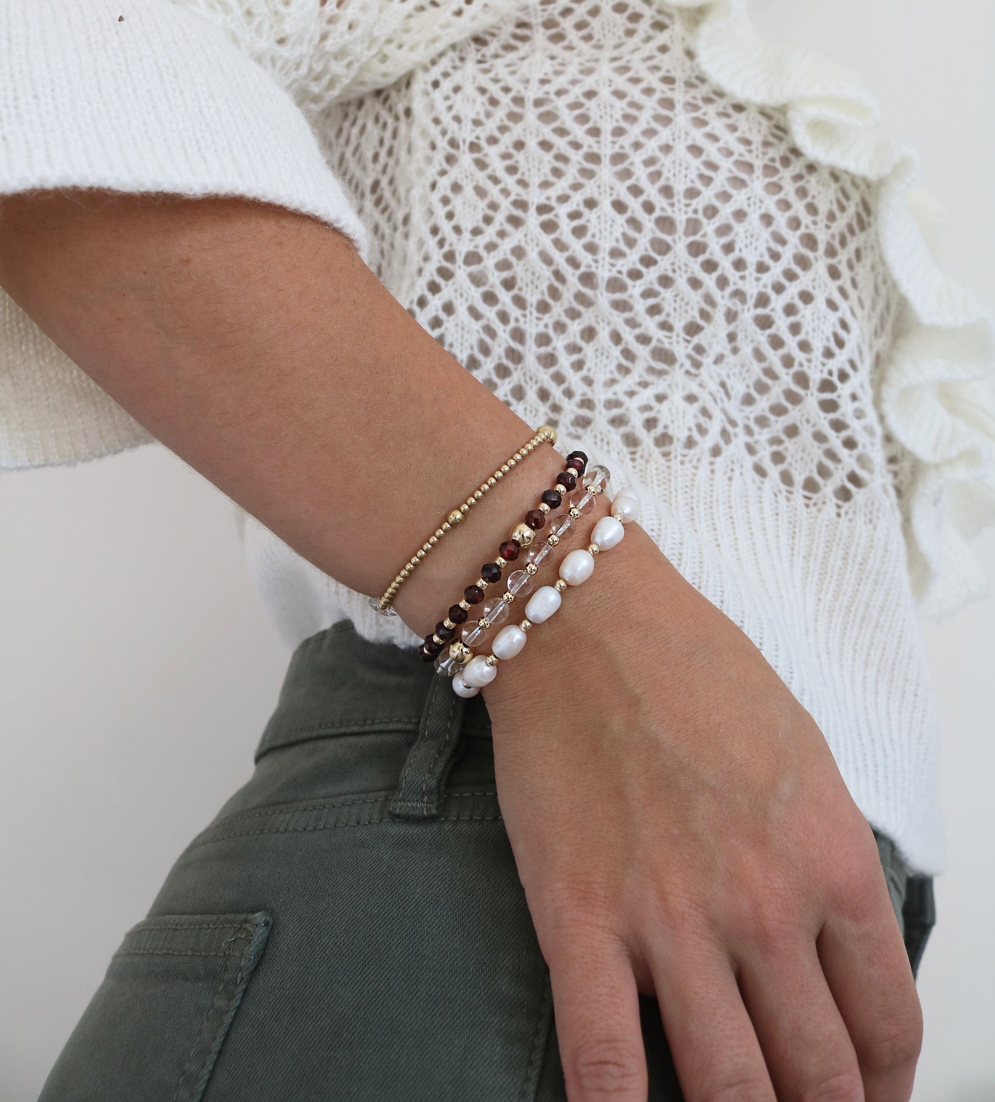 Garnet and Gold Bracelet | January Birthstone