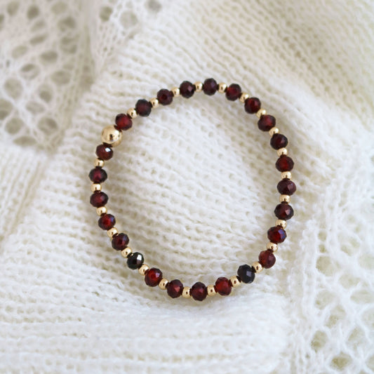 Garnet and Gold Bracelet | January Birthstone