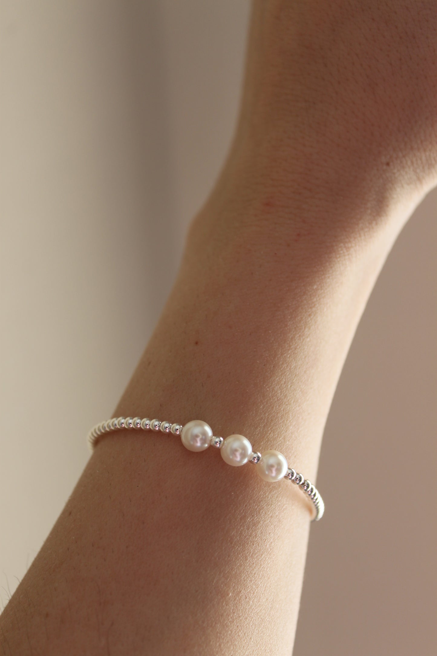 Legacy | Silver Bracelet With Round Natural Pearl Beads