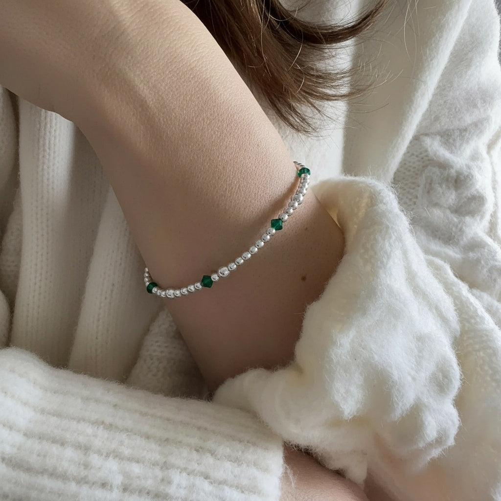 Emerald May Birthstone |  14K Gold-Filled & 925 Sterling Silver