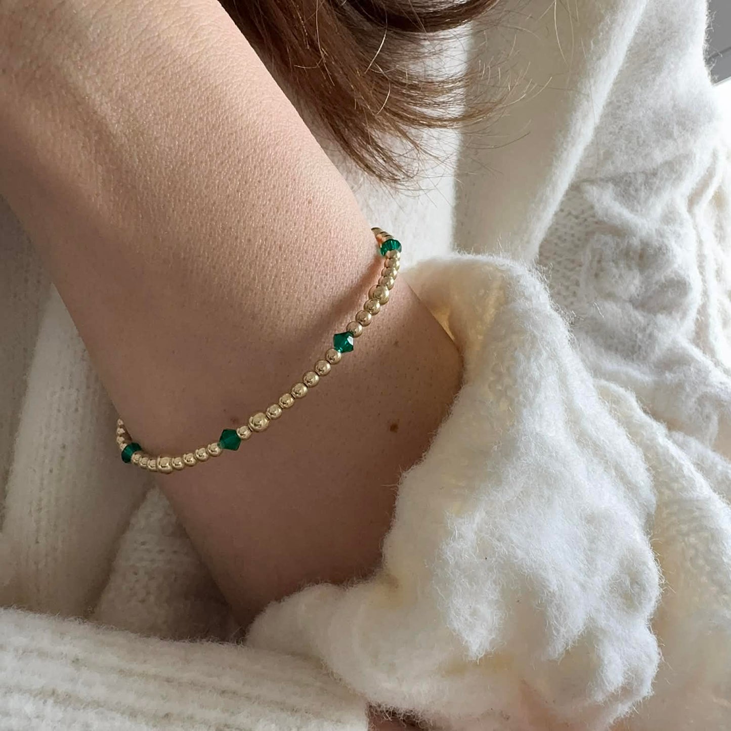 Emerald May Birthstone |  14K Gold-Filled & 925 Sterling Silver