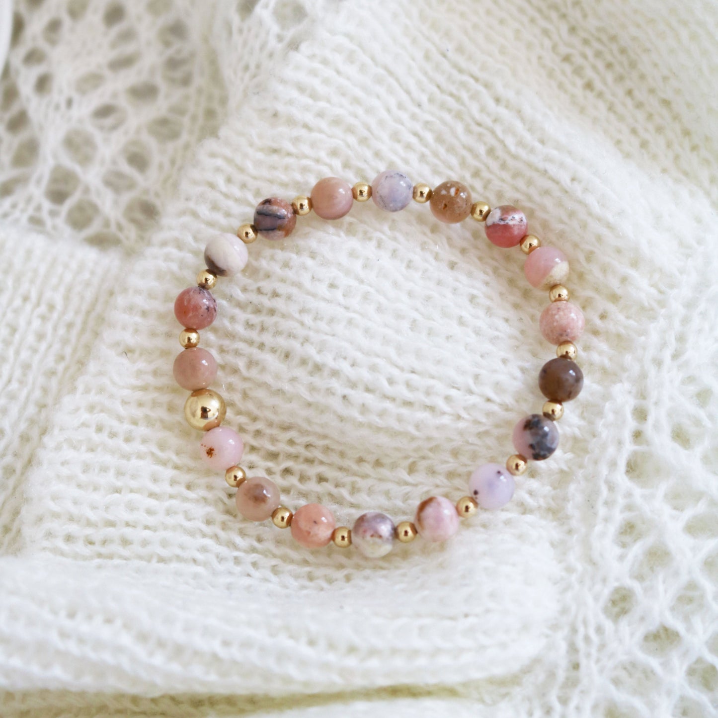 Pink Opal and Gold | October Birthstone