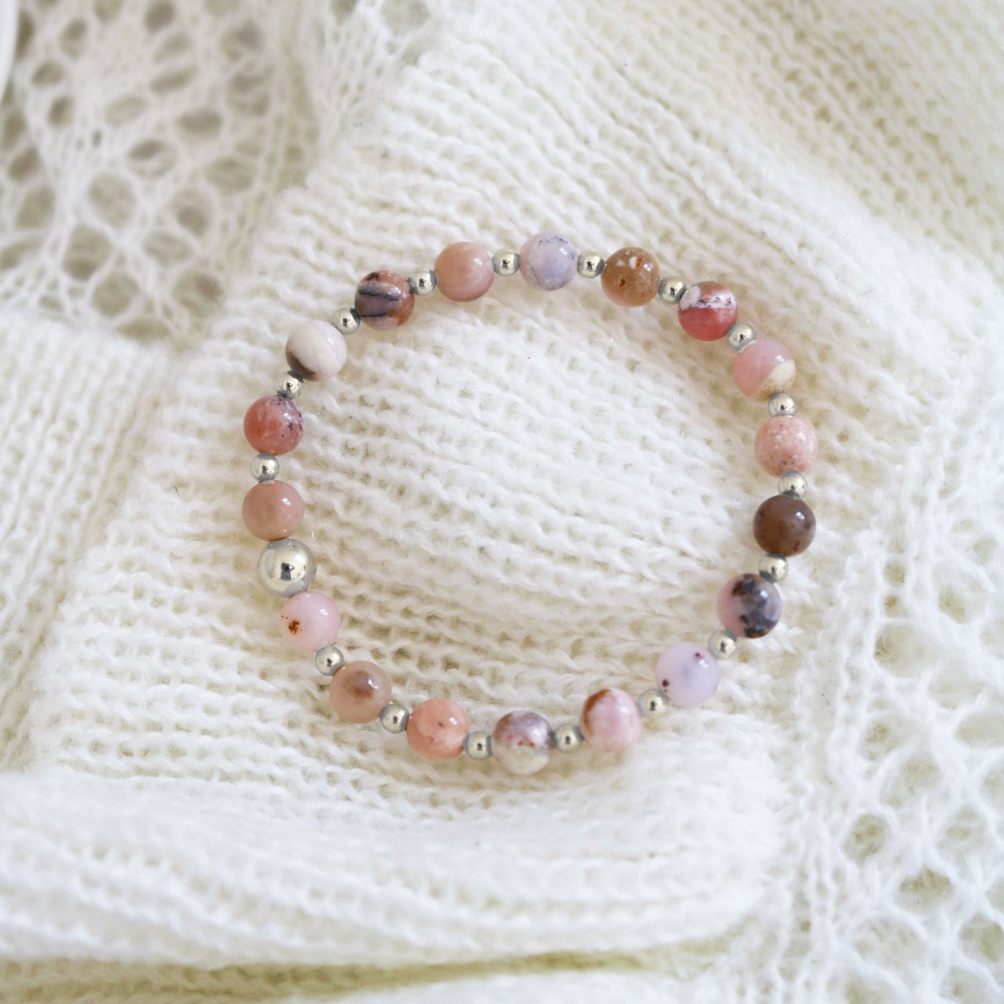 Pink Opal and Silver | October Birthstone