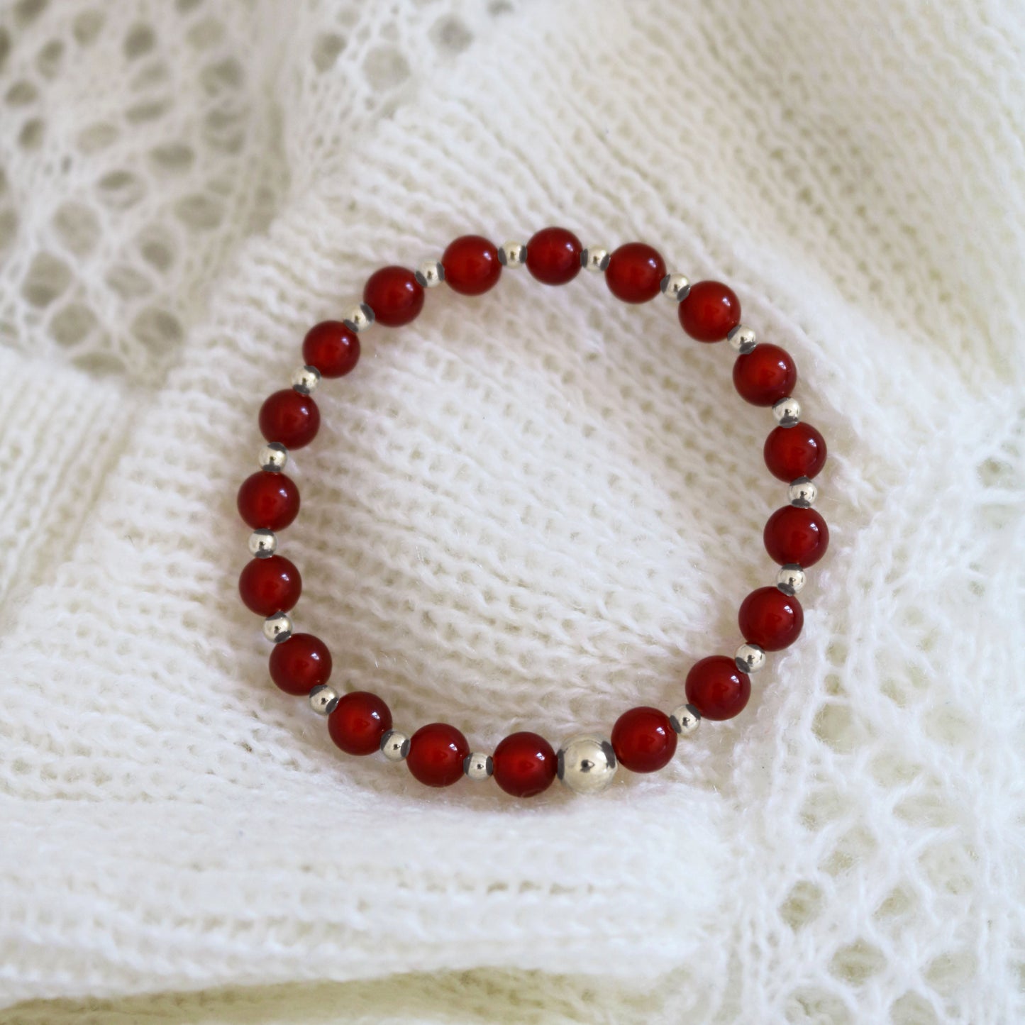 Red Jade and Silver | July Birthstone