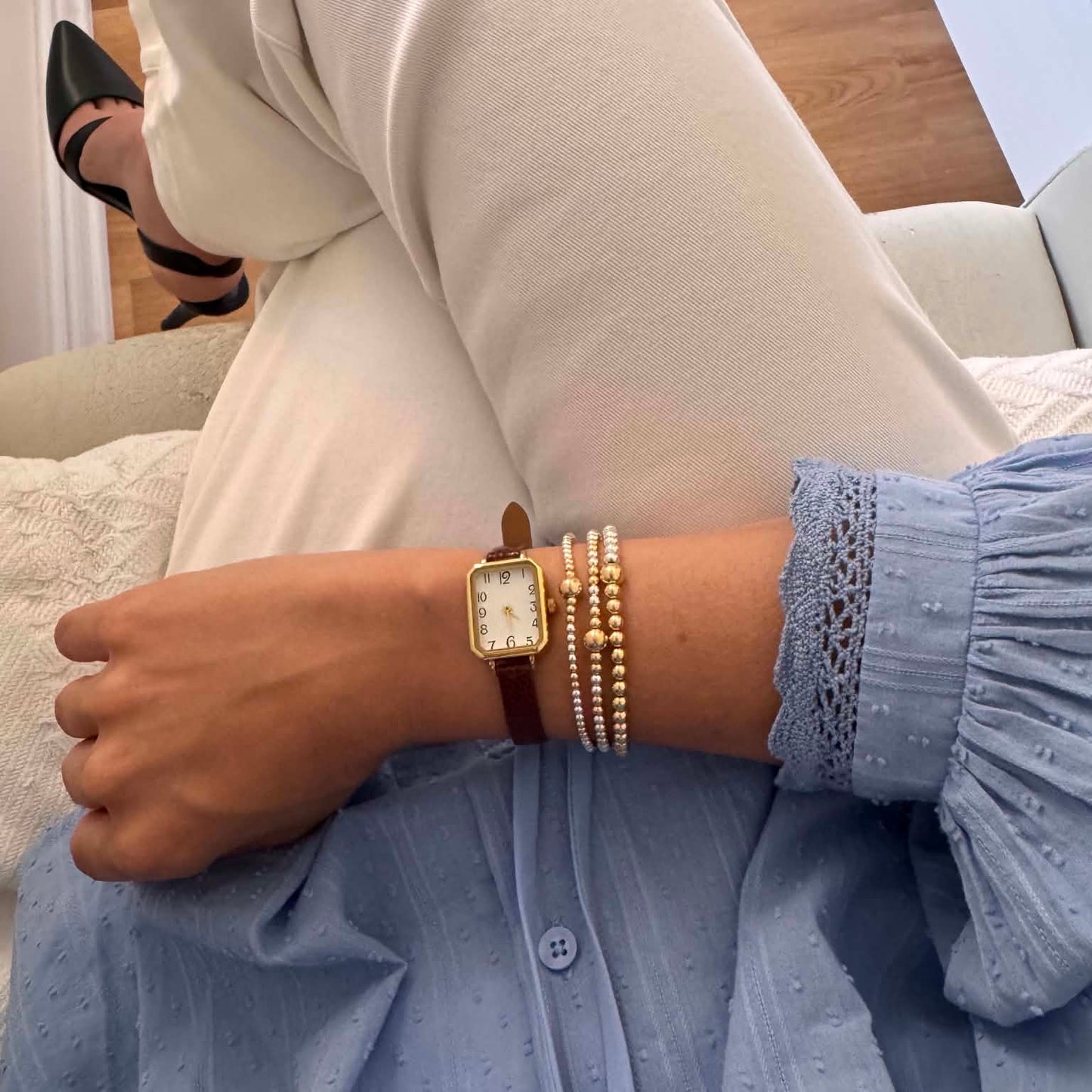 4mm Mixed Metal Bracelet | 14K Gold-Filled & 925 Sterling Silver