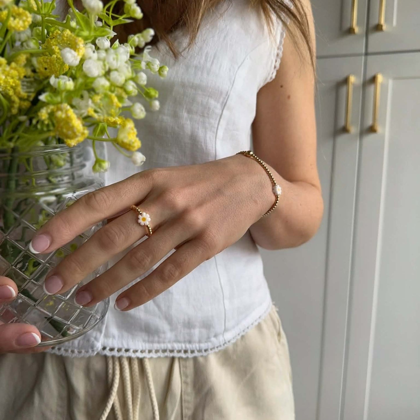 Daisy Beaded Ring | 14k Gold-Filled