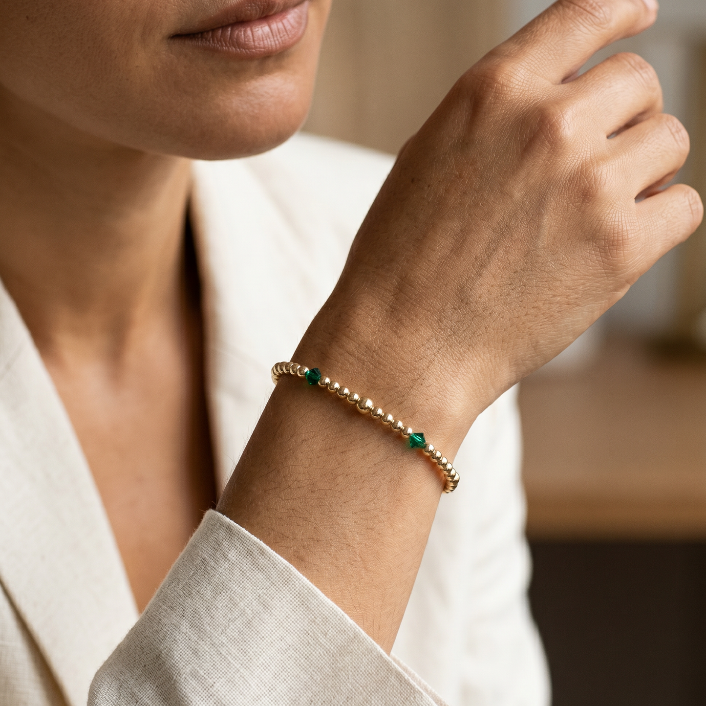 Emerald May Birthstone |  14K Gold-Filled & 925 Sterling Silver