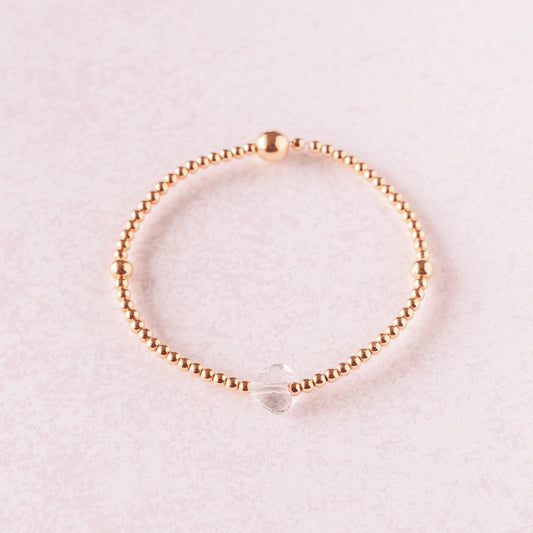 Anna's Bracelet | Gold With Swarovyski Heart Bead