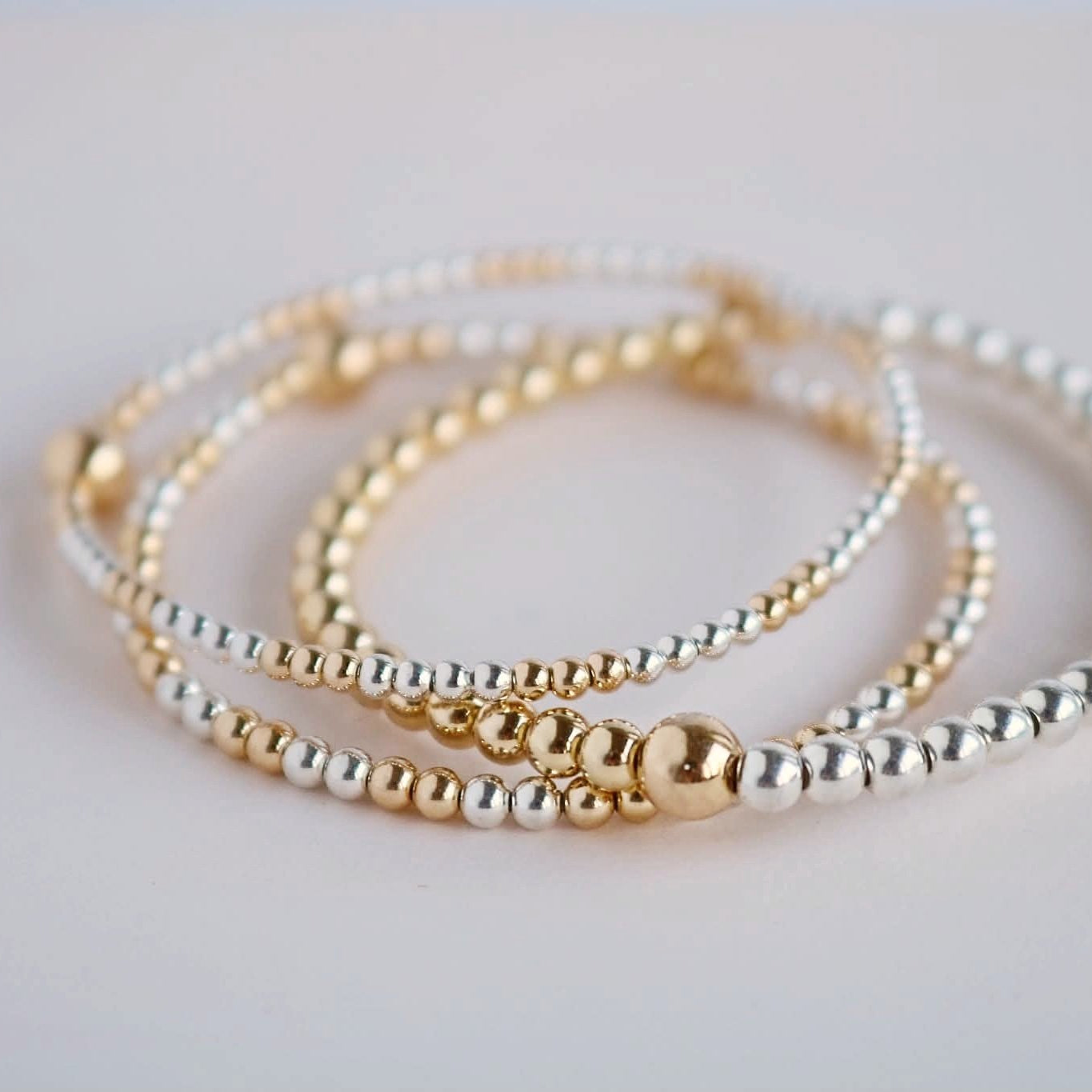 4mm Mixed Metal Bracelet | 14K Gold-Filled & 925 Sterling Silver