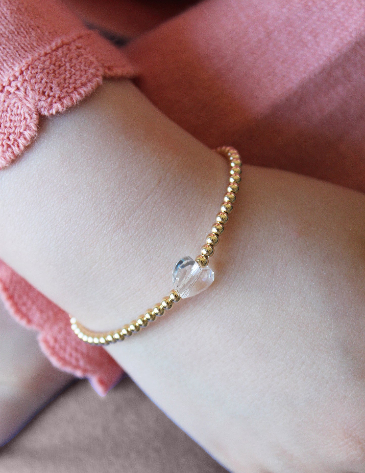 Anna's Bracelet | Gold With Swarovyski Heart Bead