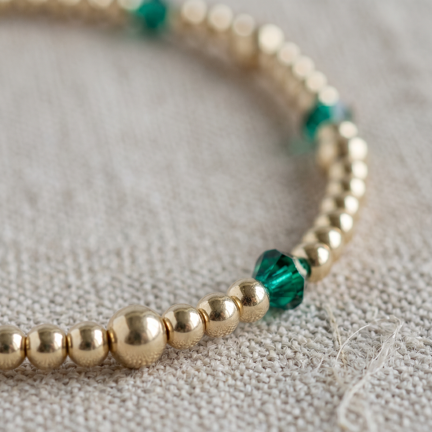 Emerald May Birthstone |  14K Gold-Filled & 925 Sterling Silver