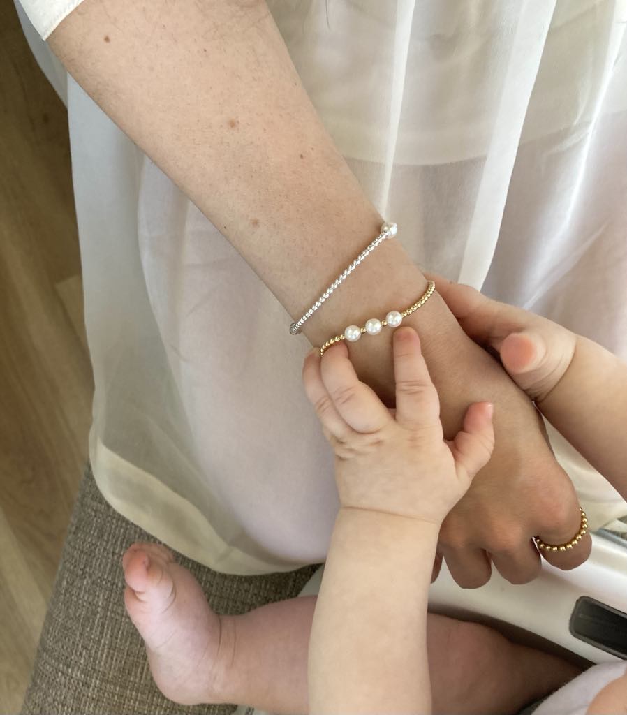 Legacy | Gold Bracelet With Round Natural Pearl Beads