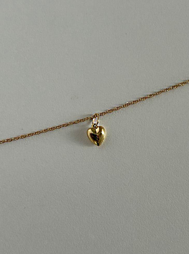 Heart Necklace With French Rope Chain