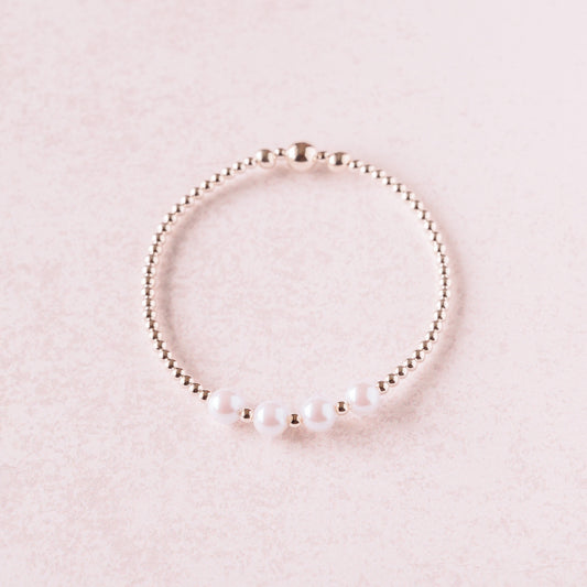 Legacy | Silver Bracelet With Round Natural Pearl Beads