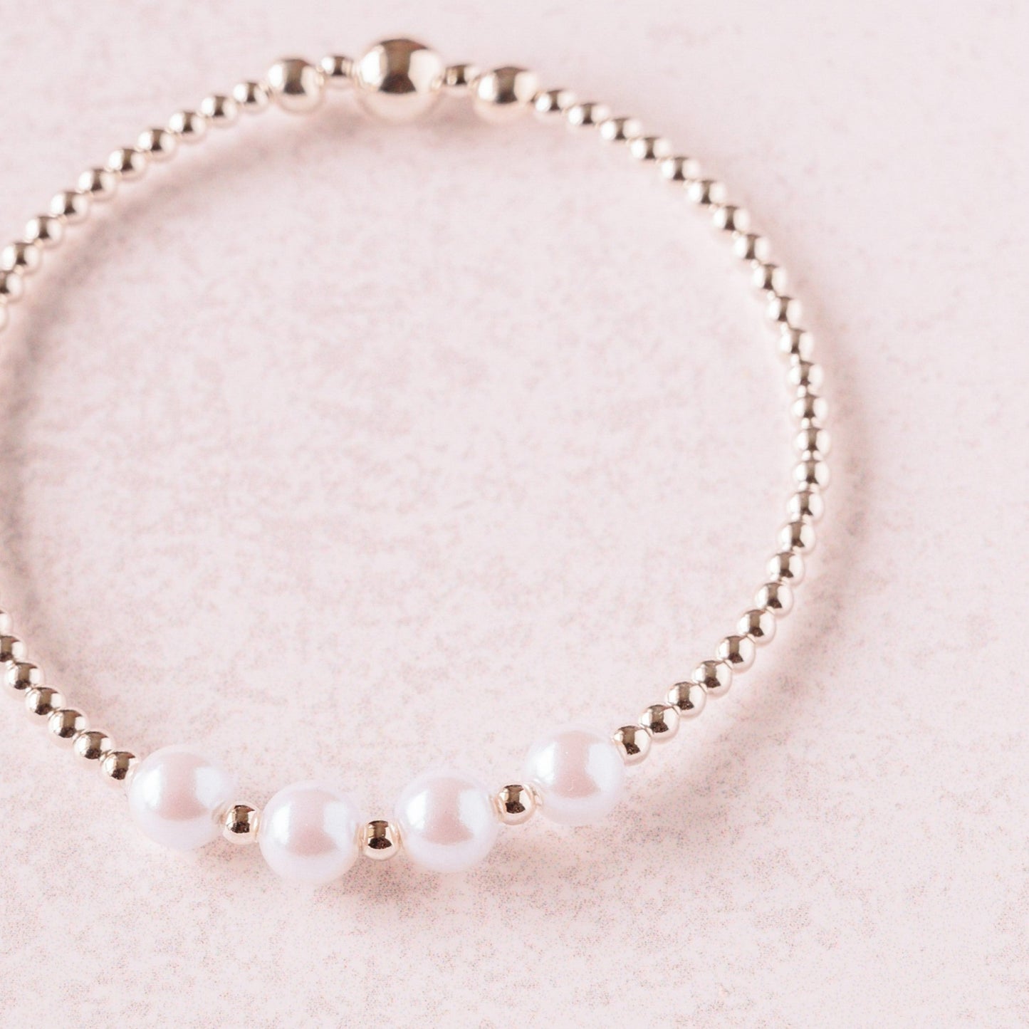 Legacy | Silver Bracelet With Round Natural Pearl Beads