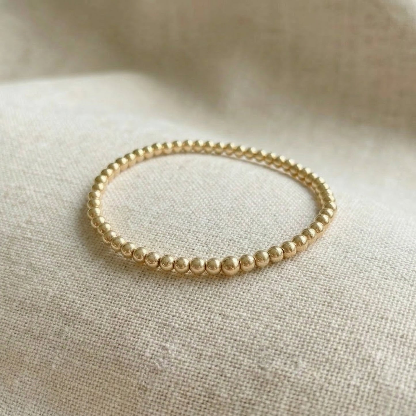 Plain Gold Beaded Bracelet | 14K Gold-Filled
