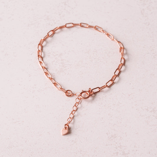 PAPER CLIP CHAIN Bracelet | 14K Rose Gold Filled